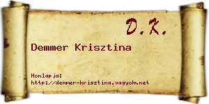 Demmer Krisztina névjegykártya